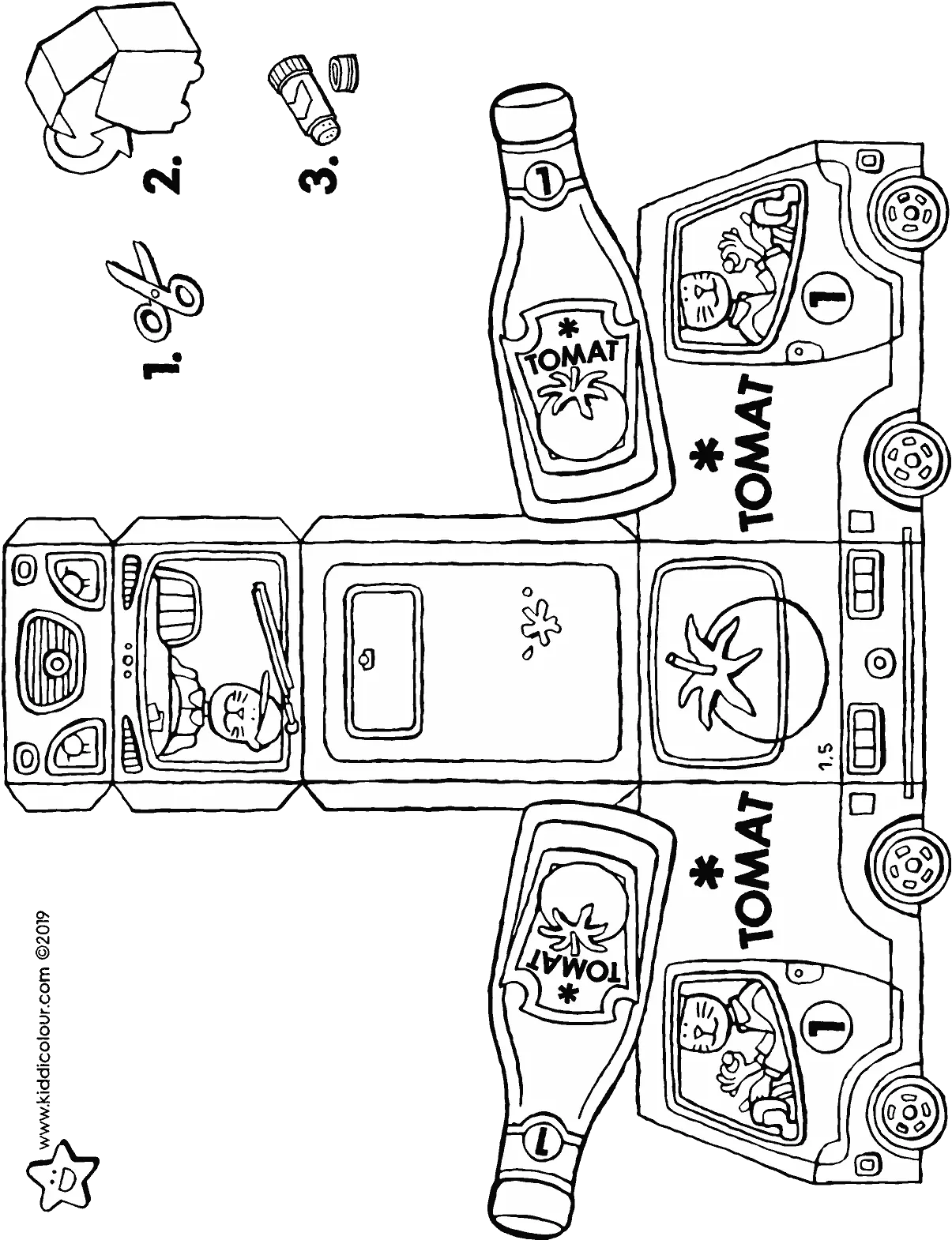 Make Your Own Delivery Van With Ketchup Bottle Kiddicolour Ketchup Ausmalbild Png Ketchup Bottle Png