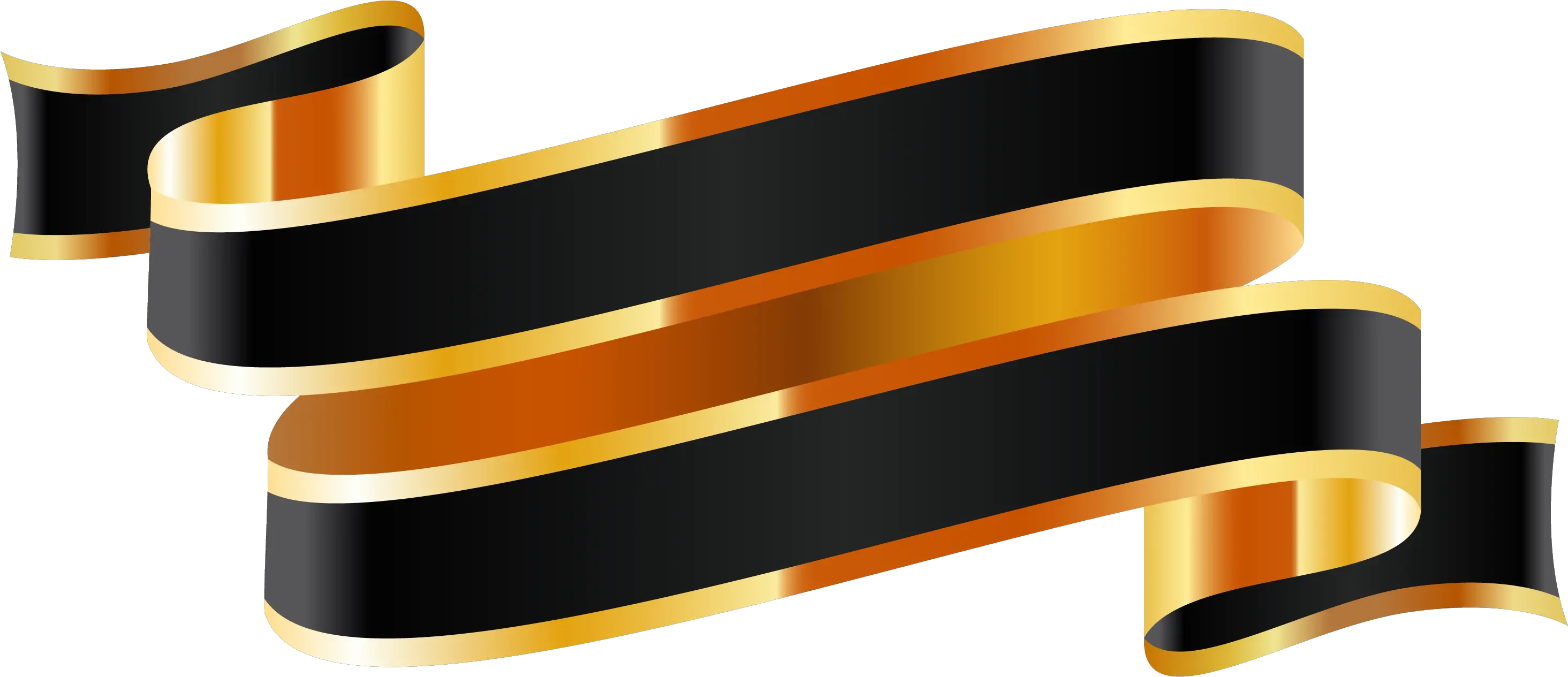 Free Png Banners Konfest Black And Gold Ribbon Png Banner Transparent Background png