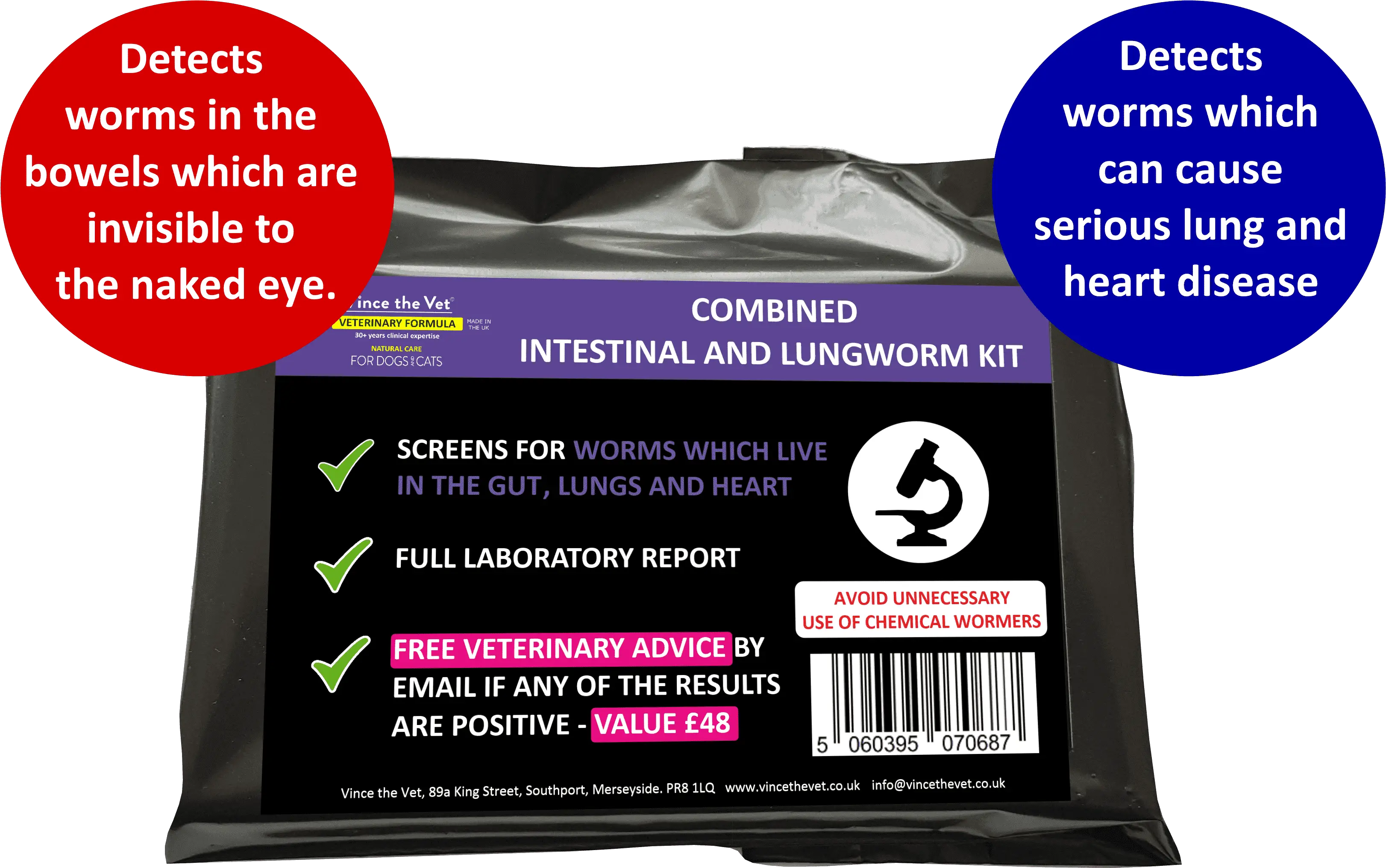Vince The Vet Worm Count And Lungworm Kit For Dogs Cats Poster Png Worms Png