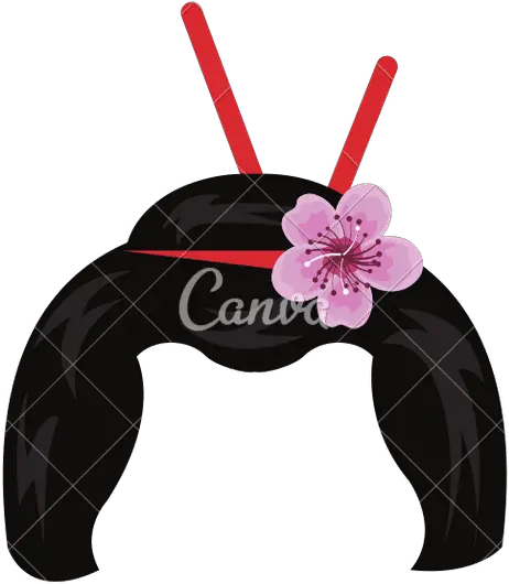 Geisha Wig Hair Style Icon Canva Png Hair Style Icon