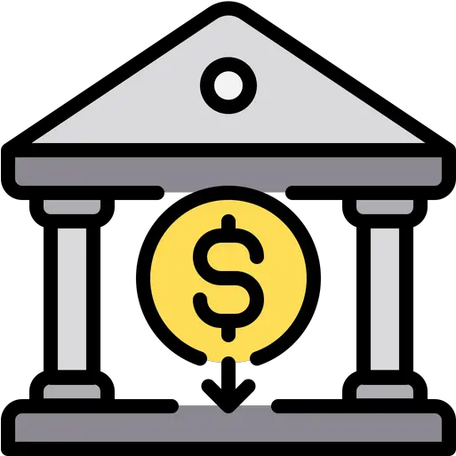 Bank Icon Of Colored Outline Style Bank Color Icon Png Transparent Bank Icon