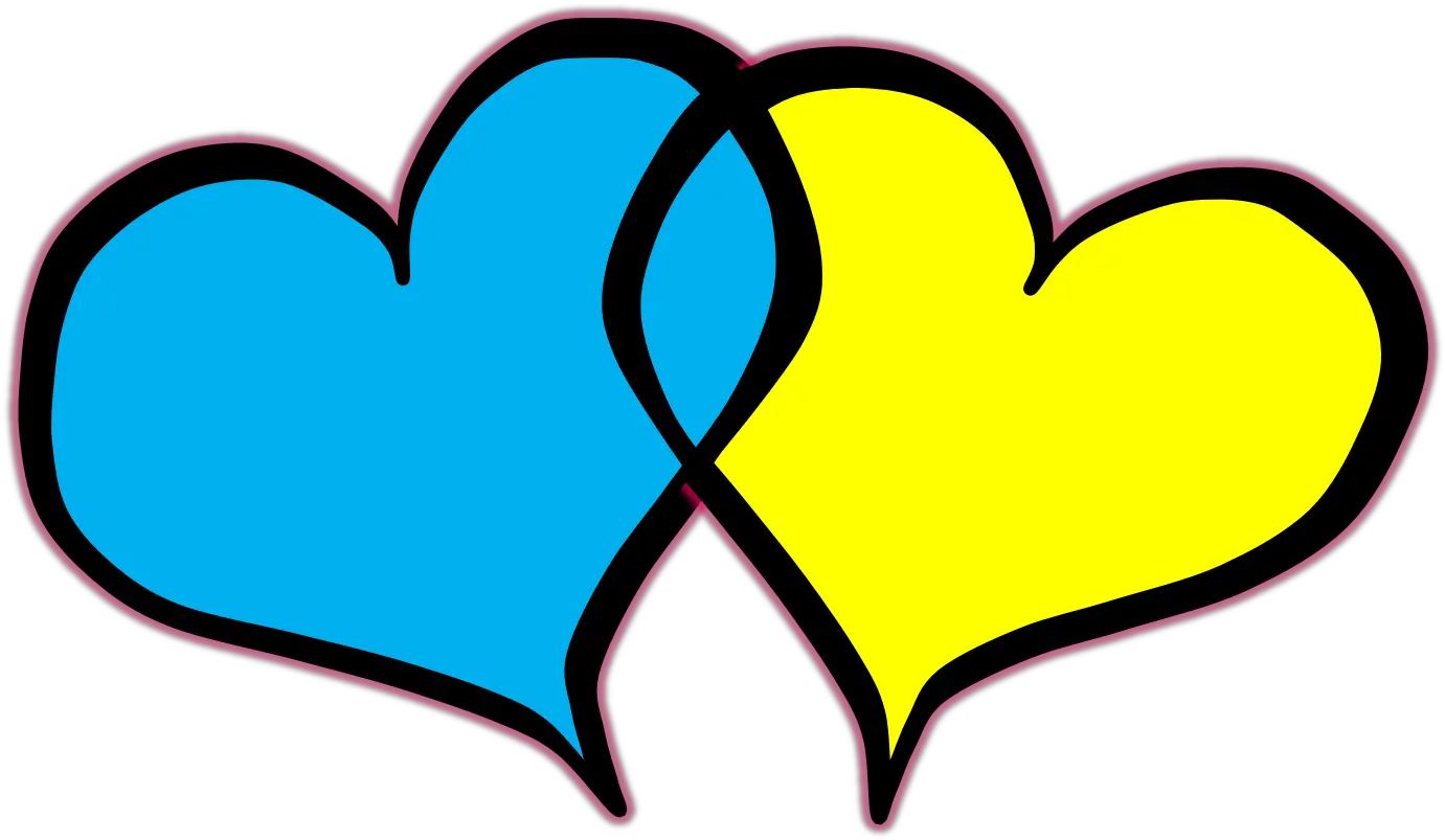 Download Free Clip Art Heart Outline Wedding Hearts Blue And Yellow Heart Png Heart Png Outline png