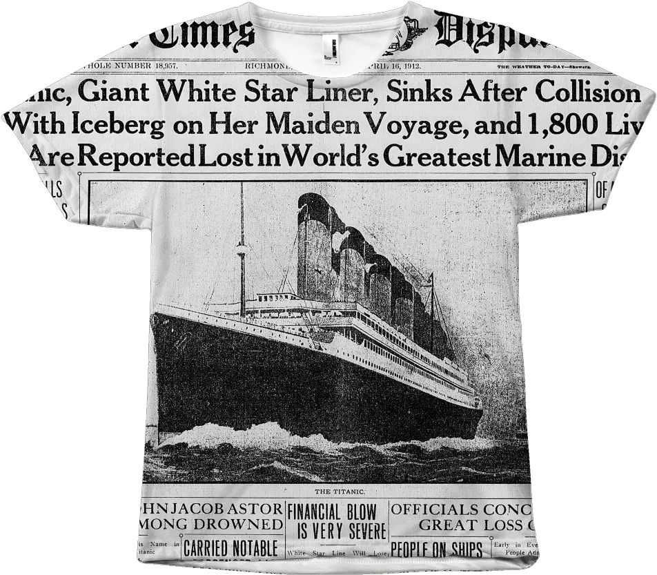 Newspaper Shirt Titanic V Titanic History Png Titanic Png