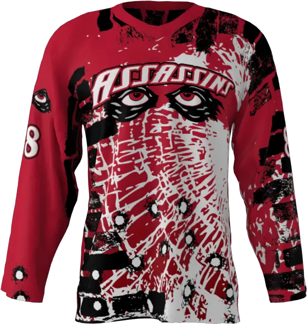 Assassins Red Jersey Slow Pitch Softball Jersey Design Png Bullet Hole Glass Png