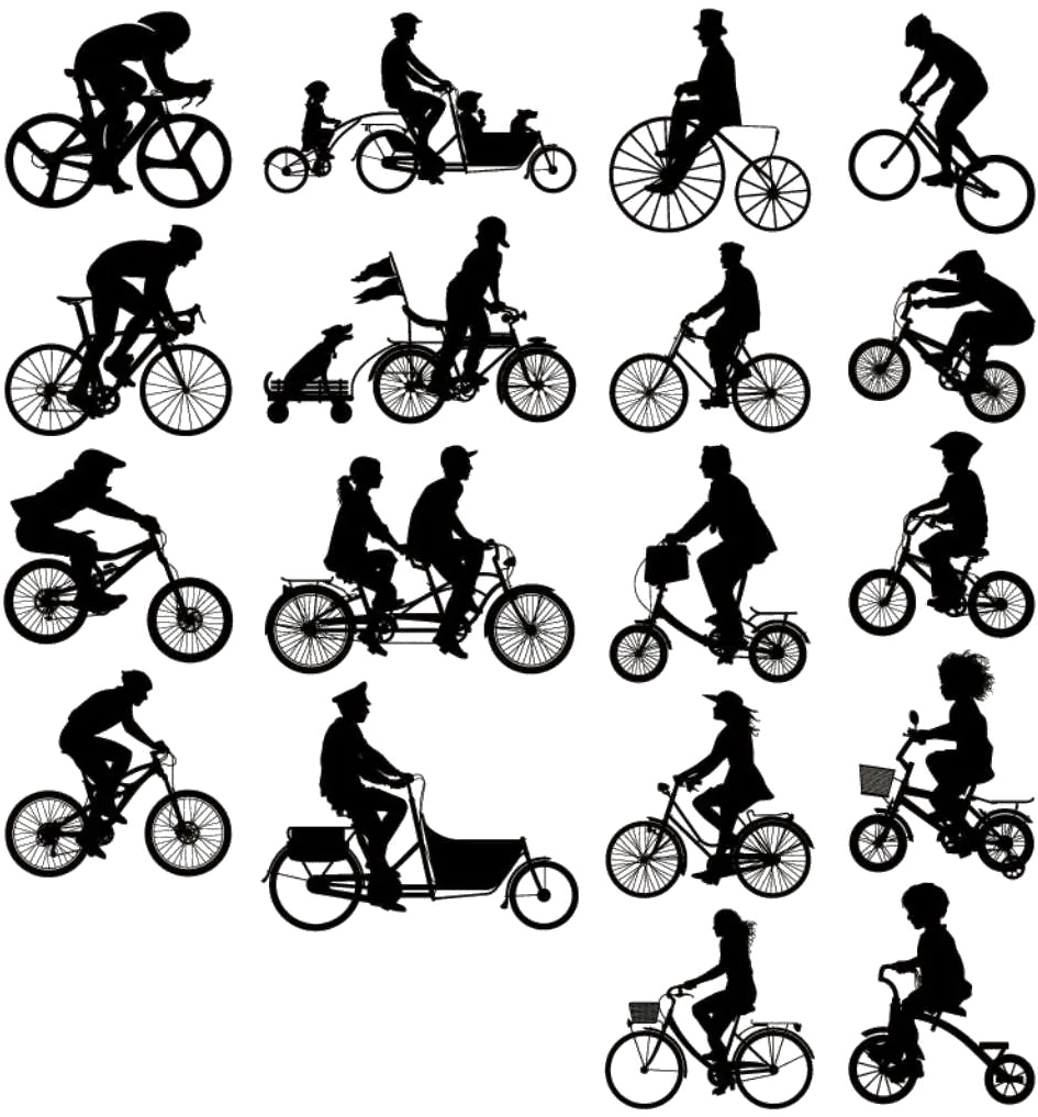 Bicycle Cycling Euclidean Vector Stock Photography Rider Vectors Bike Riding Silhouettes Png Cycle Png