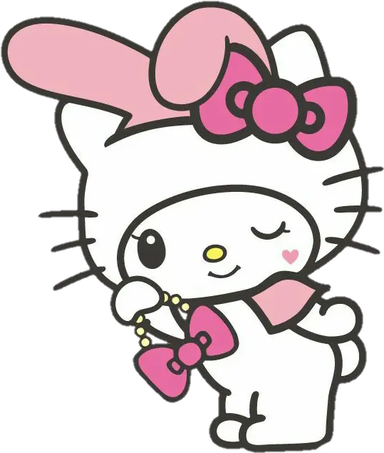 Cute Hellokitty Mymelody Cosplay Cute Cartoon Hello Kitty Png My Melody Transparent