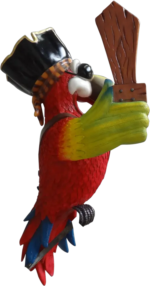 Comic Bird Parrot Pirate No Stand With Sword Animal Prop Life Size Resin Statue Macaw Png Pirate Parrot Png