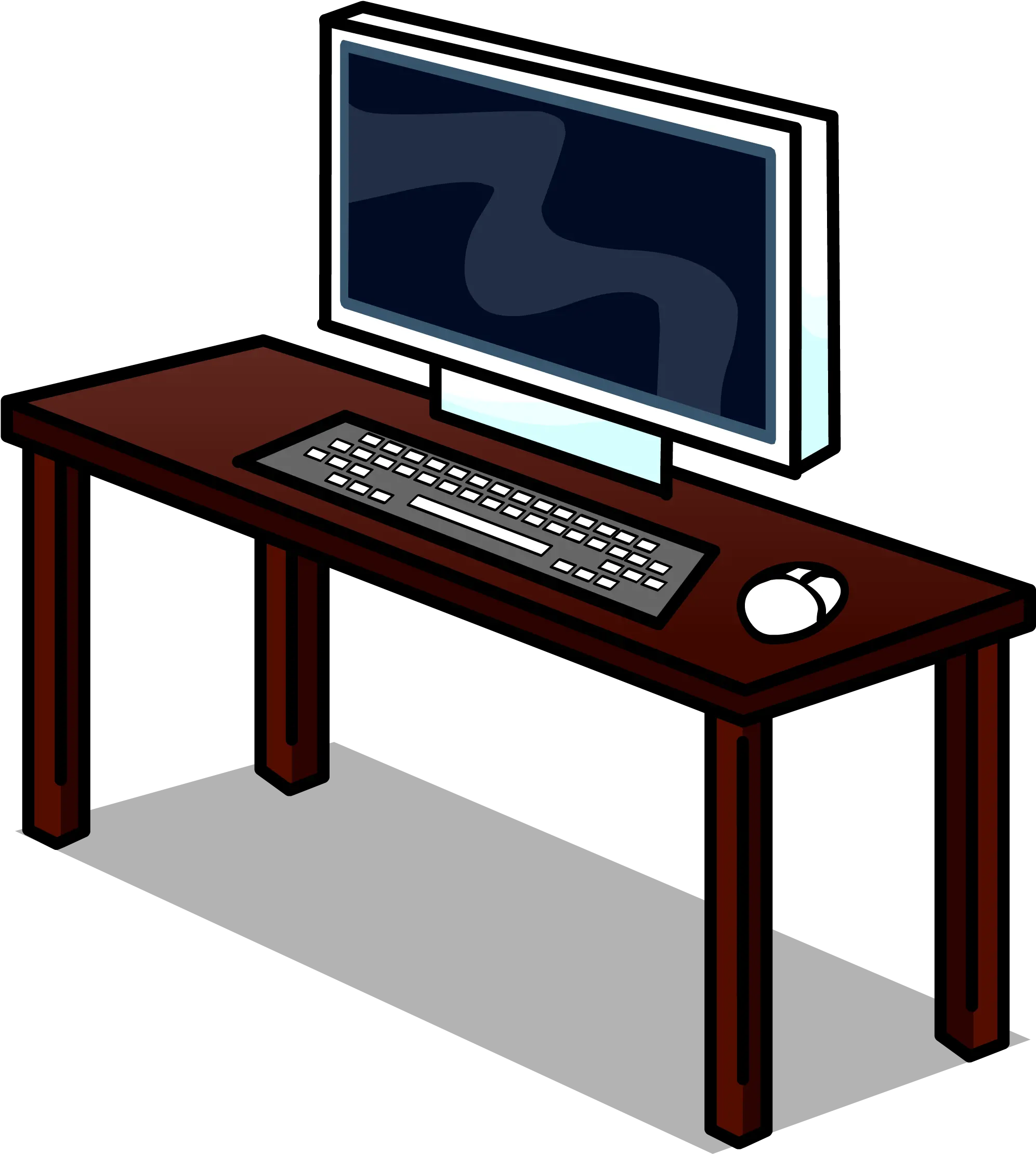 Computer Desk Club Penguin Online Wiki Fandom Computer Desk Transparent Png Computer Desk Png png