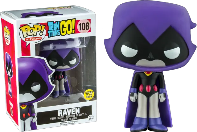Funko Teen Titans Go Raven Purple Glow Us Pop Vinyl Figure Funko Pop Raven Png Purple Glow Png