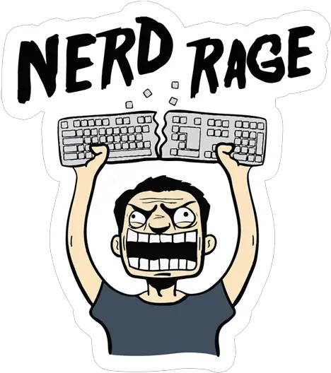 Nerd Rage Sticker Just Stickers Nerd Rage Sticker Png Rage Transparent