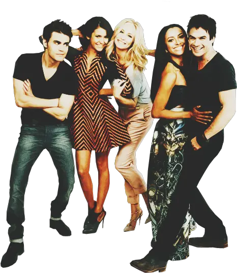 Untitled Nina Dobrev Candice King Paul Wesley And Kat Graham Png Kat Graham Gif Icon