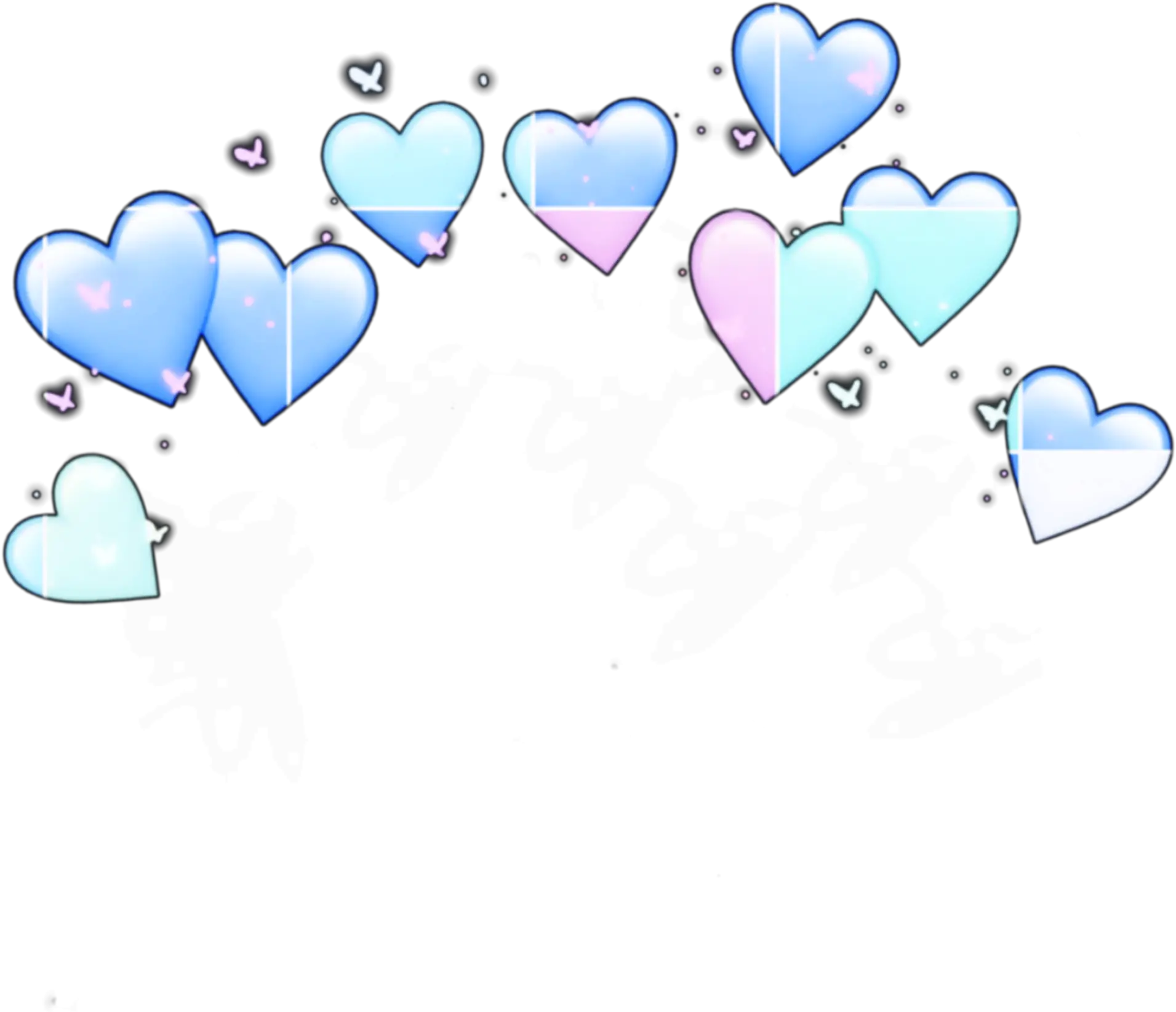 Heart Hearts Crown Sticker By Whateverittakes Light Blue Heart Crown Png Heart Crown Transparent png