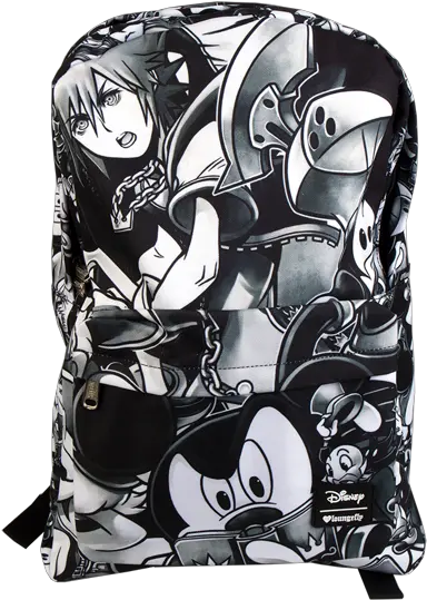 Kingdom Hearts Black And White Loungefly Backpack Laptop Bag Png Kingdom Hearts Logo Transparent
