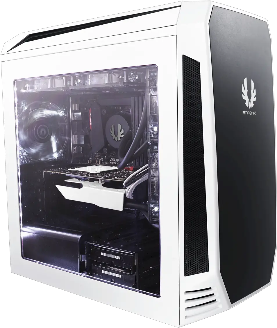 Atx Icon Prog Display Pc Case With Window Available In White Bitfenix Aegis Core White Png Micro Icon