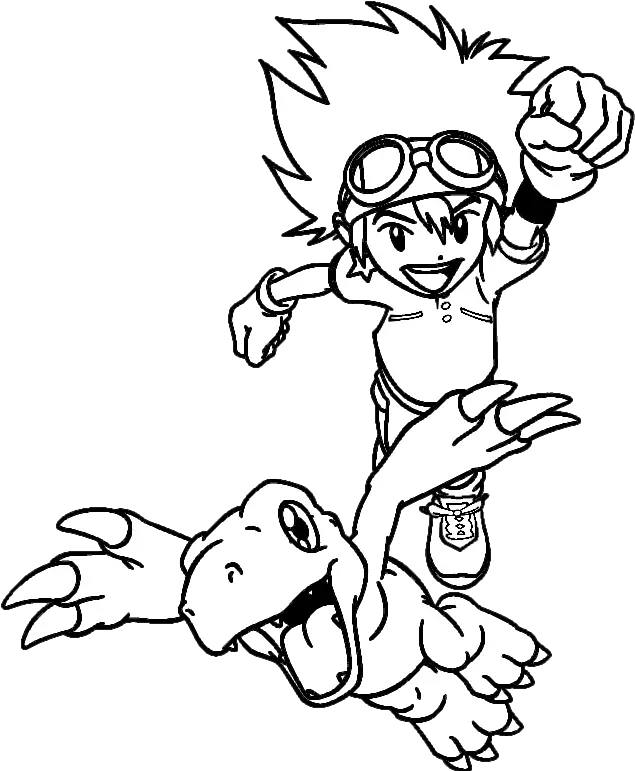 Digimon Agumon Tai Digimon Colering Page Png Agumon Png