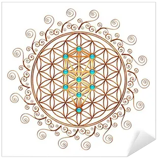 Flower Of Life Tree Kabbalah Sephiroth Sticker U2022 Pixers We Live To Change Golden Flower Of Life Free Png Sephiroth Png