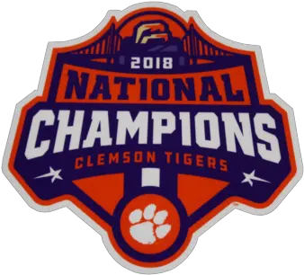 Clemson 2018 National Champions Vinyl Clemson Tiger Paw Png Clemson Logo Png