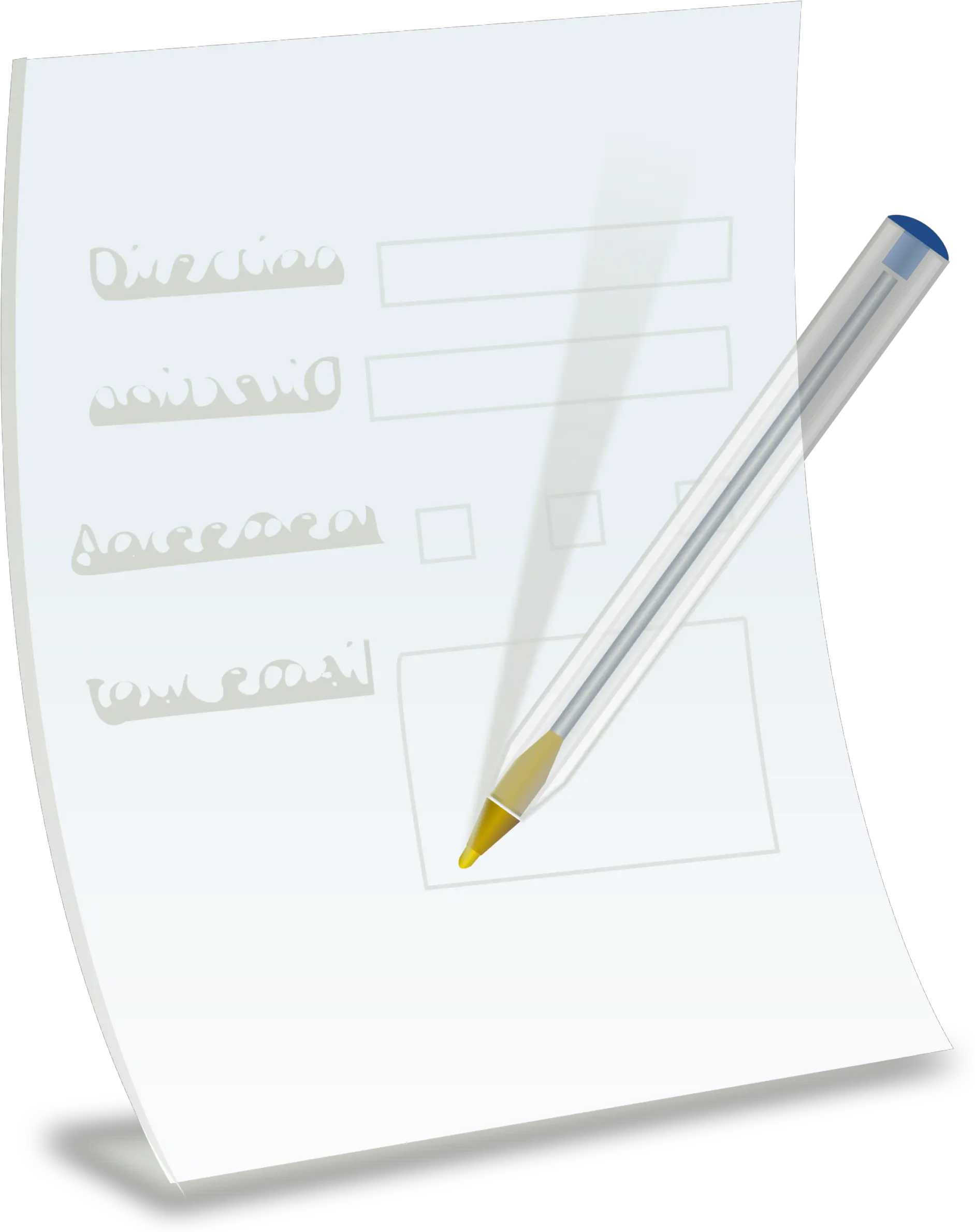 Paper Form With Ballpoint Svg Clip Arts Change Request Paper Forms Png Form Submit Icon