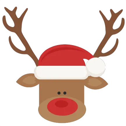Reindeer With Santa Hat Svg Cutting Files For Scrapbooking Reindeer With Santa Hat Png Christmas Hat Png
