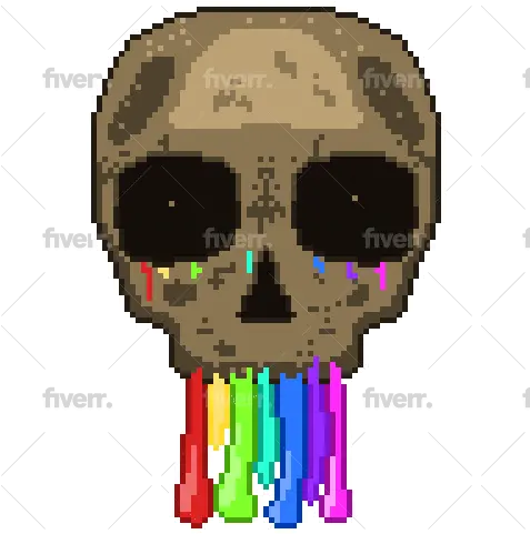 Create Quality Pixel Art Creepy Png 16 X`16 Pixel Skull Icon