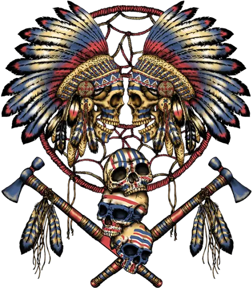 Two Skulls The Wild American Indian Skull Png Full Size Dream Catcher Native American Clipart Skull Png