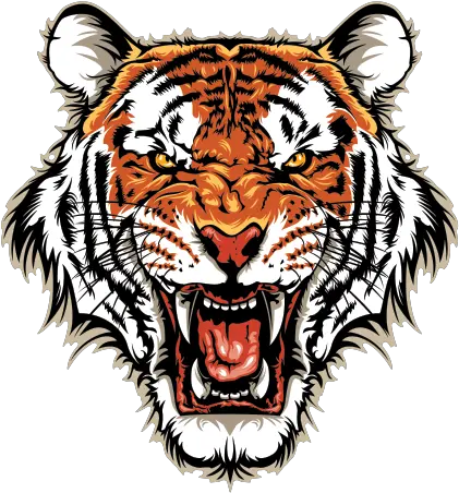 Printed Vinyl Angry Tiger Head Scary Tiger Face Clipart Png Tiger Head Png