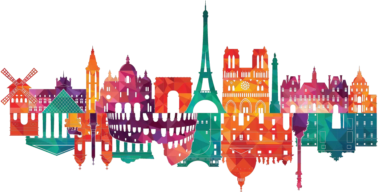 Paris Vs Rome Where Do You Get The Best Bang For Your Buck Colorful City Silhouette Png Paris Png