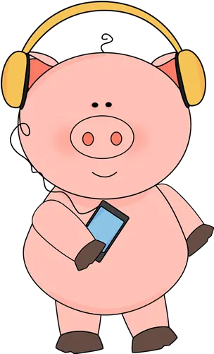 Pig Listening To Music Clip Art Pig Listening To Music Image Pig Listening To Music Png Music Clipart Transparent png