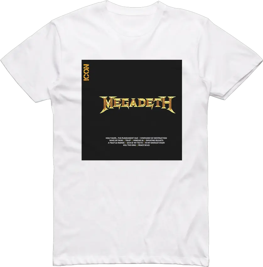 Megadeth Icon Album Cover T Shirt White Unisex Png Sweating Icon