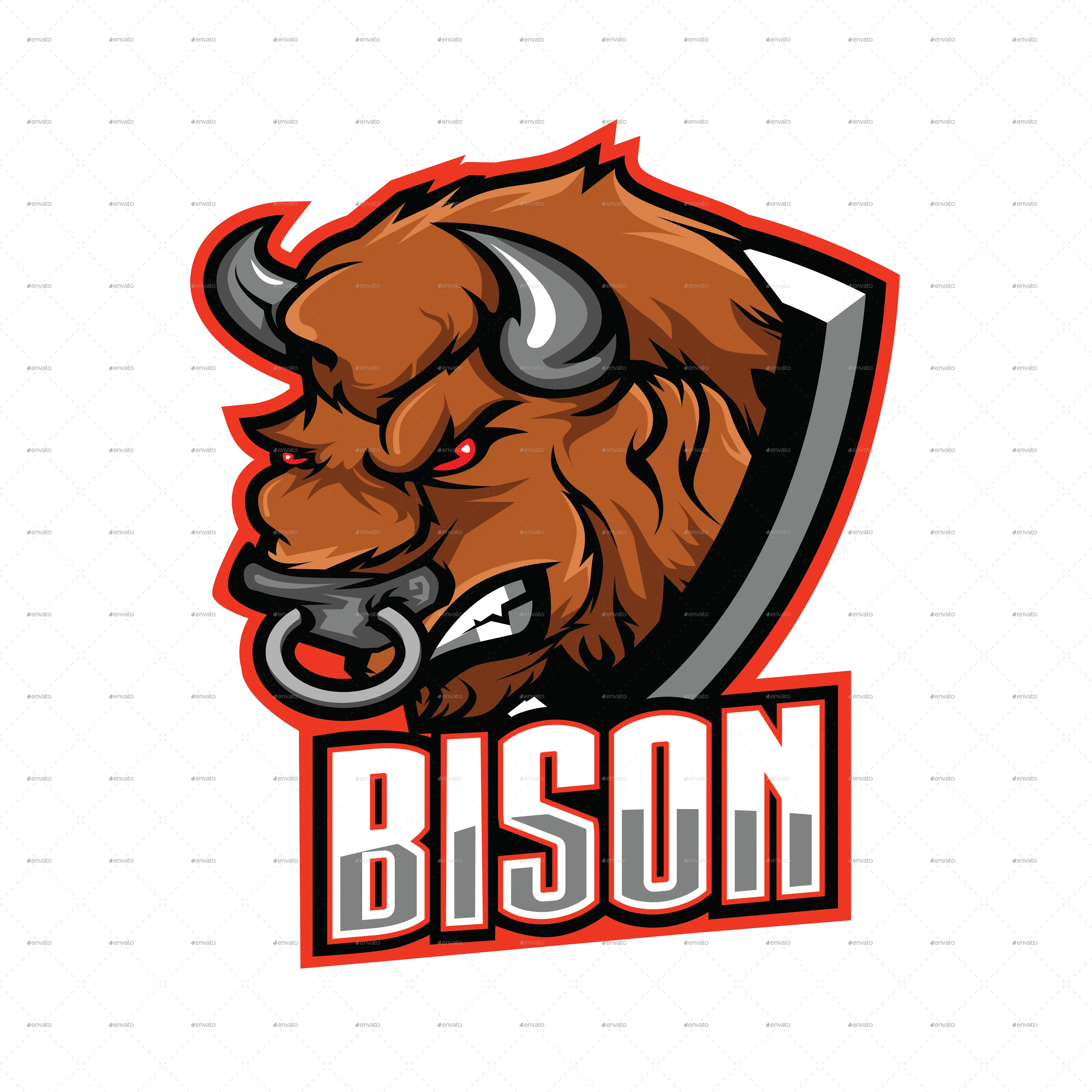 Bison Esport Mascot Design By Msofyanhadi Graphicriver Bison Logo Png Bison Icon