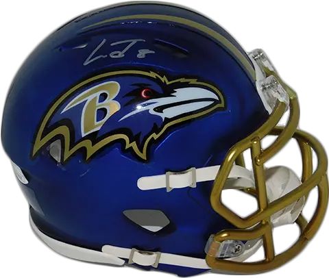 Lamar Jackson Baltimore Ravens Autographed Mini Helmet Blaze Purple Speed Jsa Certified Baltimore Ravens Png Baltimore Ravens Png