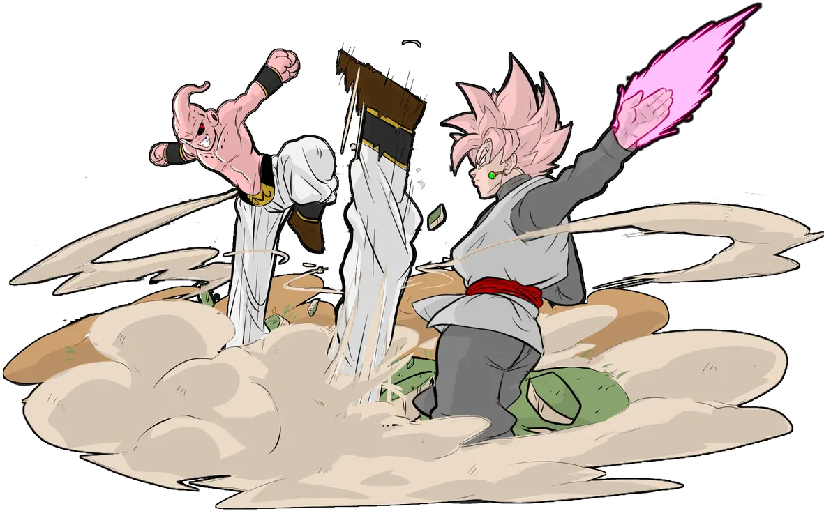 On Twitter Goku Black Vs Kid Buu Dragonballz Goku Black Vs Kid Buu Png Kid Buu Png