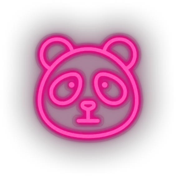 Neon Signs Tagged Panda Animal Illumistation Panda Neon Sign Png Panda Bear Icon