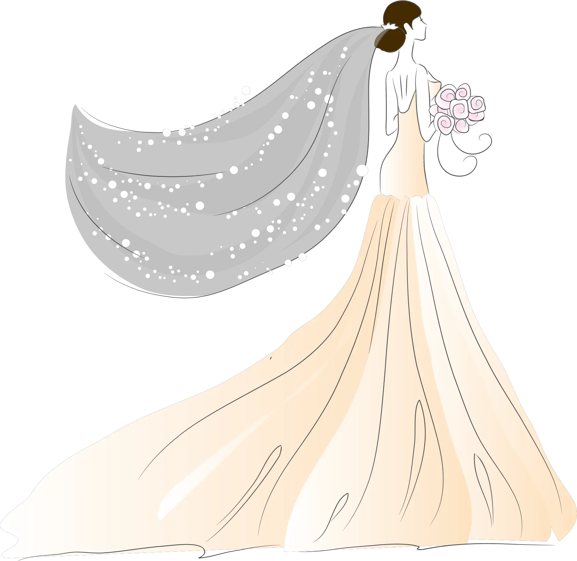 Download Bride Contemporary Western Wedding Dress Wedding Wedding Gown Vector Png Wedding Vector Png png