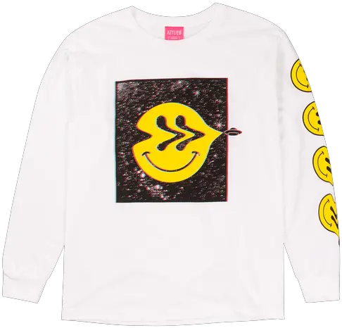 Distorted Smiley Long Sleeve Tee U2013 Ayylien Long Sleeve Png Obey Icon T Shirt