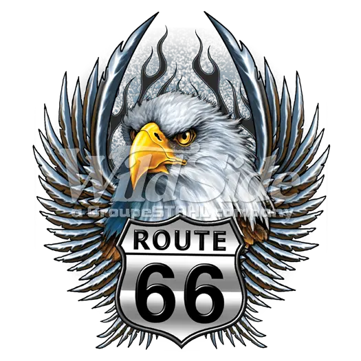 Download Rt66 Eagle Head Wings Illustration Png Eagle Head Logo