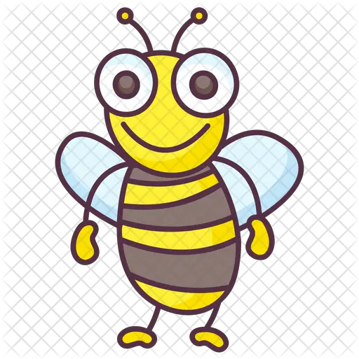 Smiling Bee Icon Of Colored Outline Honeybee Png Bee Emoji Png