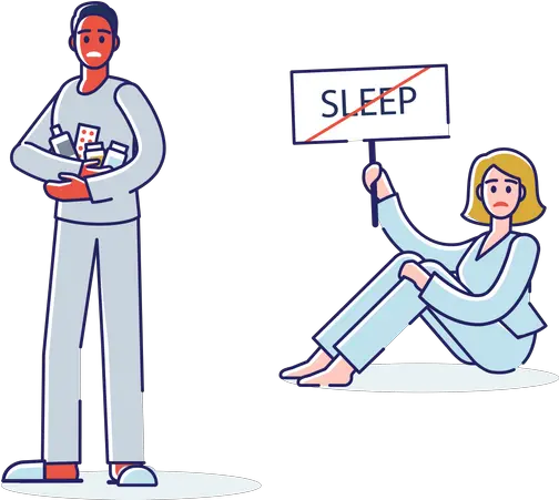 Best Premium Woman Suffering From Insomnia Illustration Gambar Kartun Orang Tidak Bisa Tidur Png Insomnia Icon