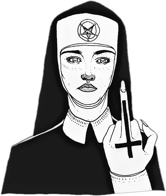 Fuckyou Middlefinger Nun Satan Clipart Full Size Clipart Satanic Art Png Satan Transparent