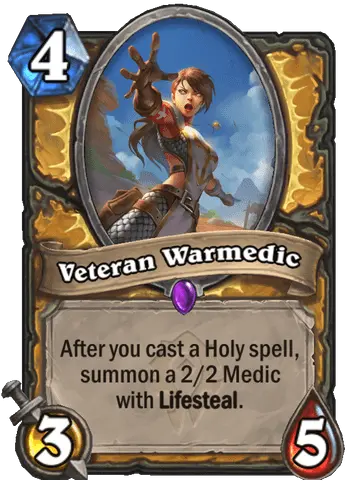 New Paladin Epic Card Revealed Hearthstone Veteran Warmedic Png Holy Paladin Icon