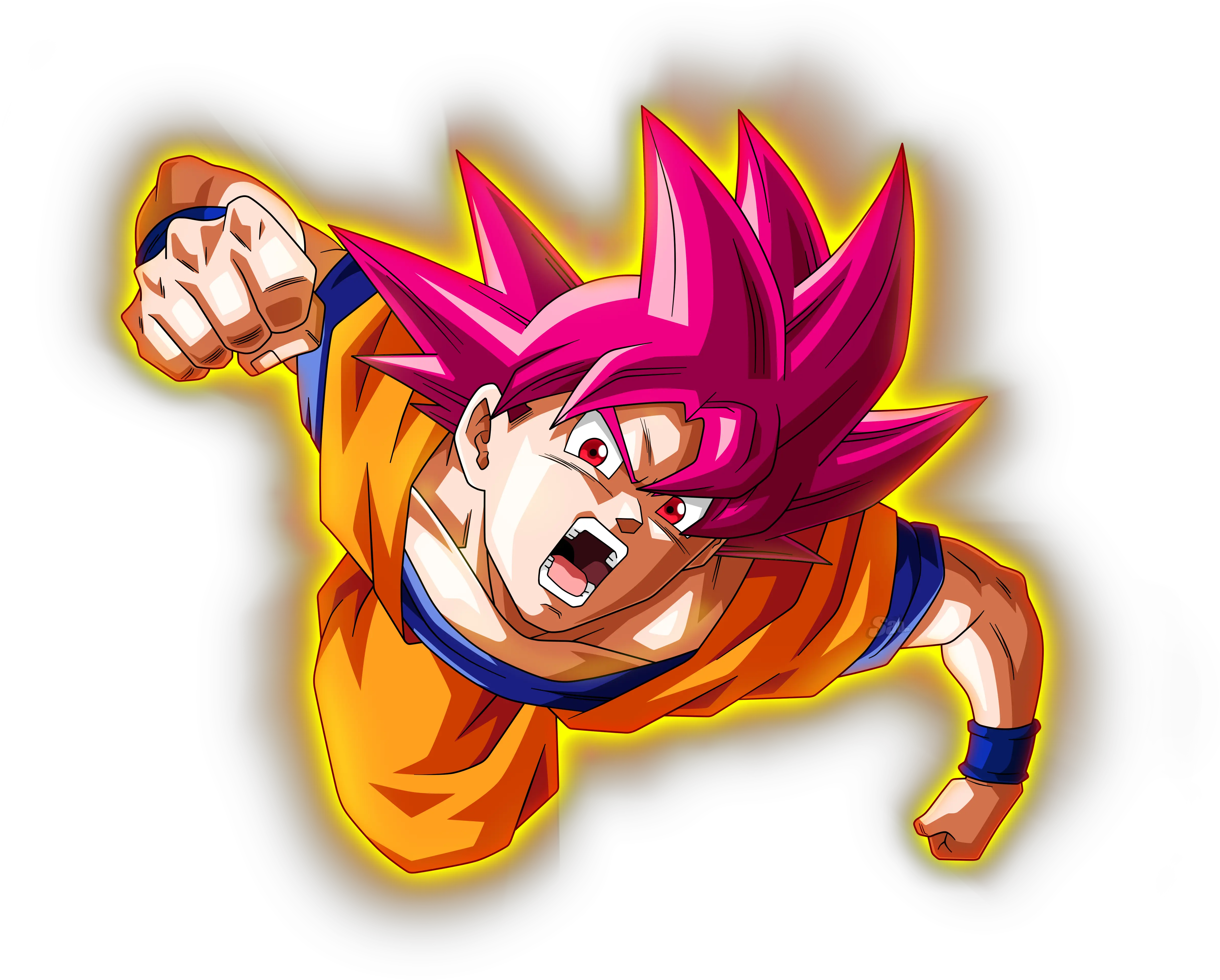 Goku Super Saiyan God Flies With Punch Super Saiyan God Goku Render Png Super Saiyan Png