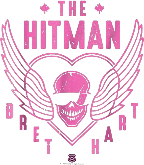 Wwe The Hitman Bret Hart 1 Color Skull Christmas P T Shirt Bret Hart Skull Logo Png Hitman Logo Icon