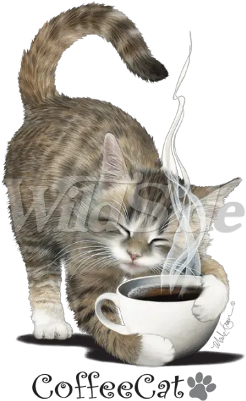 Download Coffee Cat With Paw Print Cat Png Image With No Kitten Cat Paw Print Png