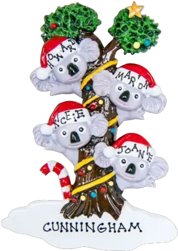 Sandy Clausu2014christmas Tree Ornament Koala Family Christmas Plush Png Koala Transparent