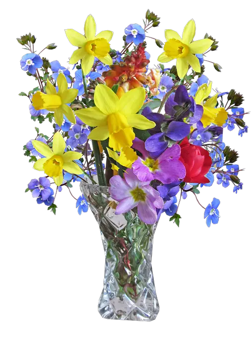 Flower Vase Spring Arrangement Png Transparent Flower Vase Spring Background Png