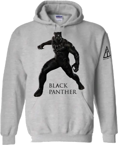 Black Panther Unisex Hoodie With Logo Blue Mountain State Grey Hoodie Png Black Panther Logo