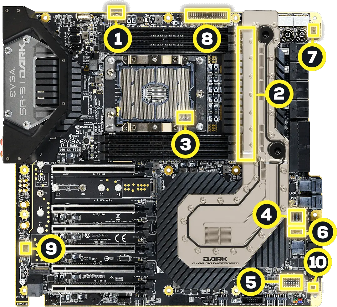 Evga Announces Mammoth Sr 3 Dark Xeon Motherboard Evga Sr 3 Png Motherboard Png