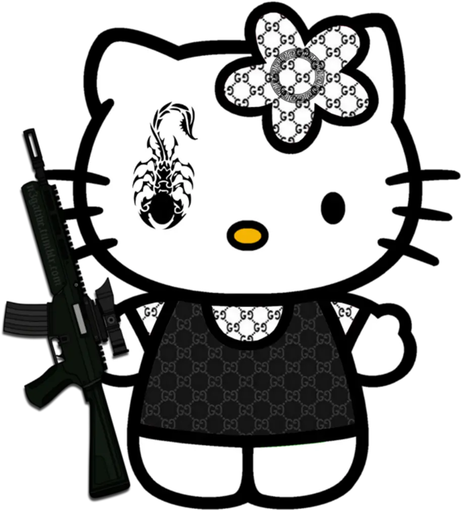 Hellokitty Gucci Ak47 Kidcore Cute Scorpion Hello Kitty Png Transparente Hello Kitty Png Hellokitty Png