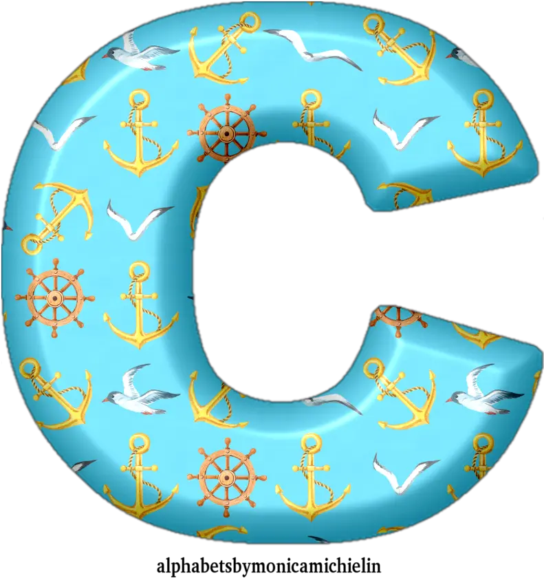 Monica Michielin Alphabets Blue Watercolor Nautical Anchor Dot Png Free Circle Icon Numbers