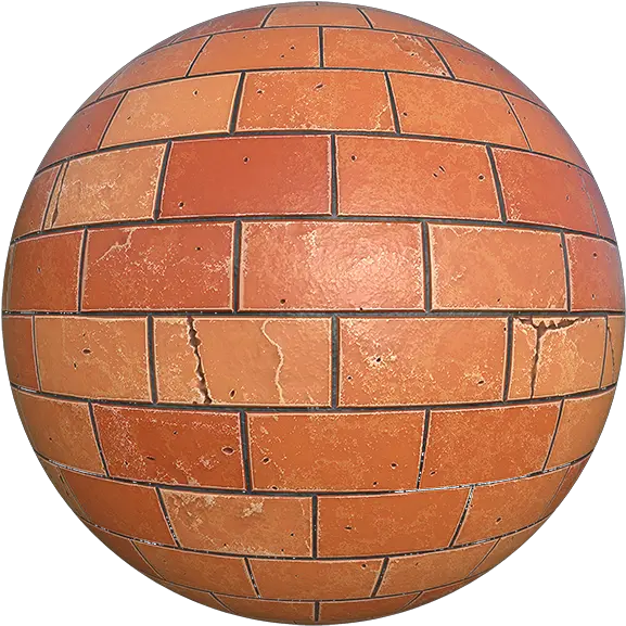 Damaged Red Brick Texture With Cracks Free Pbr Texturecan Solid Png Broken Brick Wall Png